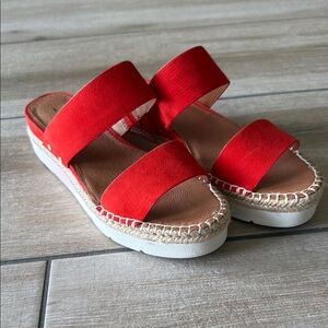 Franco Sarto Orange Espadrille Platform Shoes NWOT